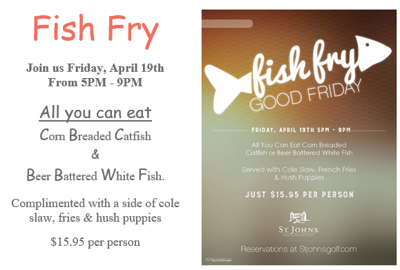 Fish Fry April 19th  5:00 pm - 9:00 pm 